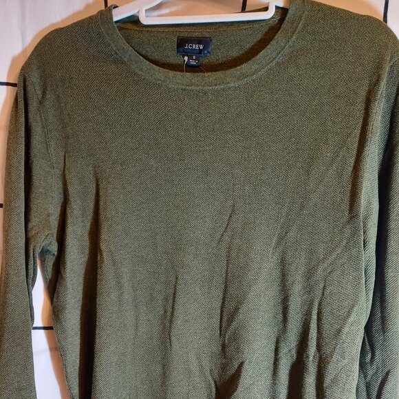 J. Crew Green NWT Men’s S Cotton-Cashmere Crewneck Sweater - Picture 3 of 12